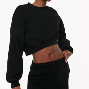 Aritzia TNA airy fleece perfect raglan sweatshirt, Black